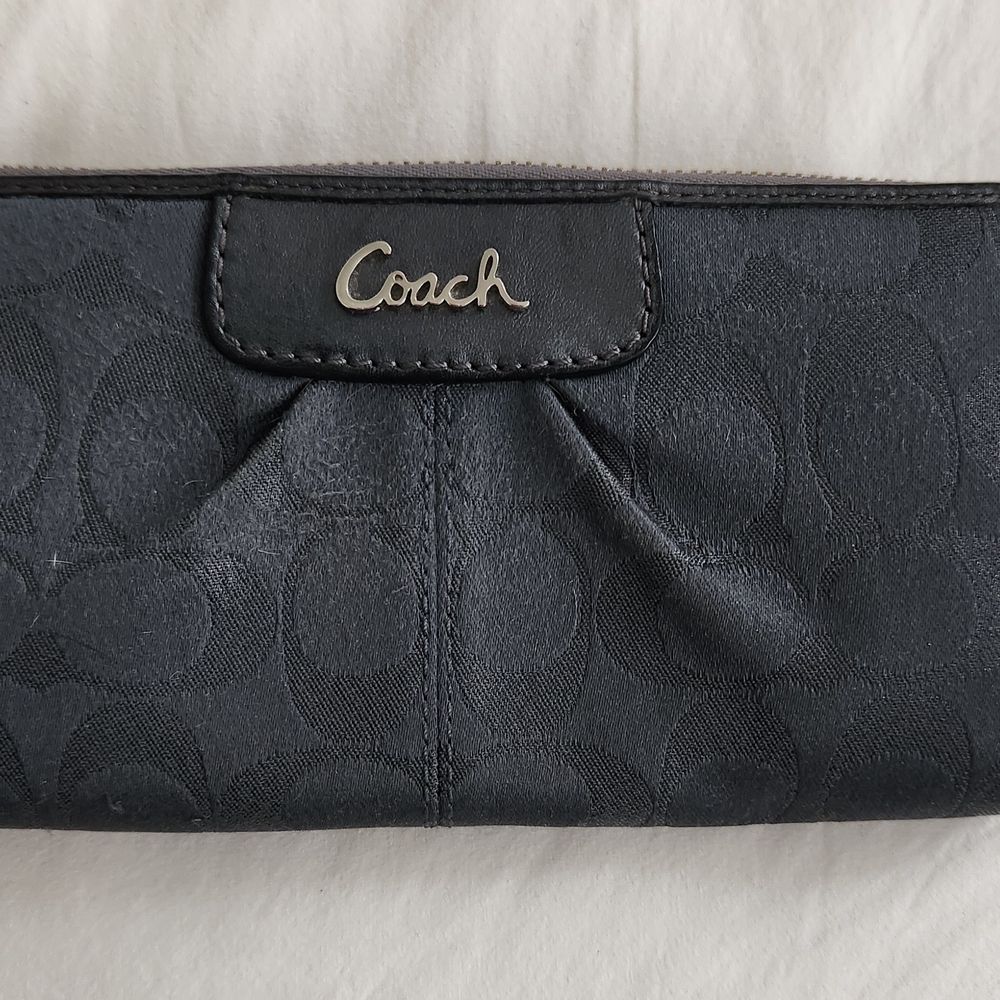 Coach Black Signature Jacquard Wallet